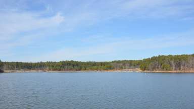 Falls Lake, Raleigh's primary drinking water supply reservoir, with its shoreline visible
